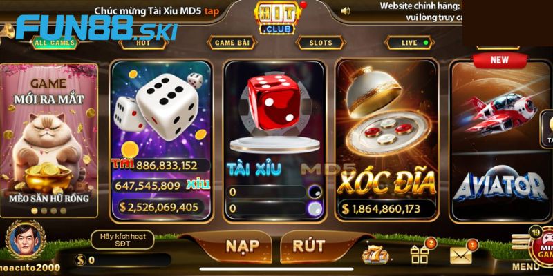 Những siêu phẩm game hấp dẫn tại cổng game Hit Club